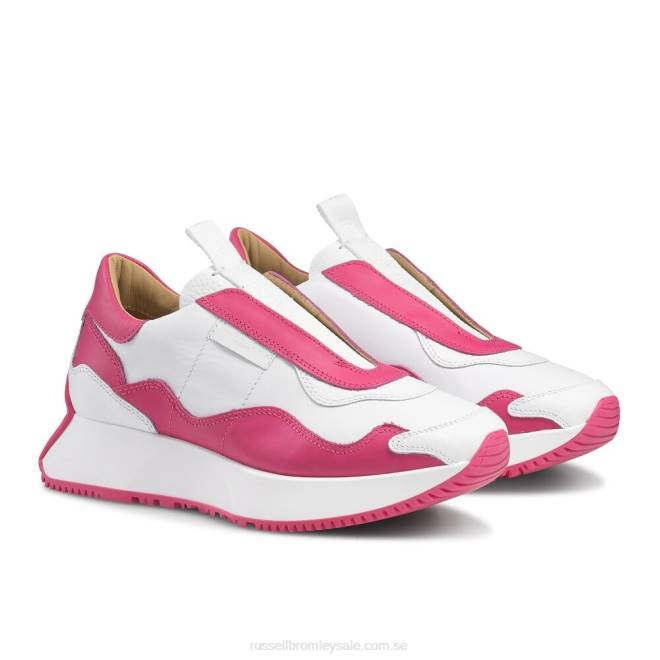 kvinnor vit Russell And Bromley tidlösa utsvängda snörlösa sneaker T4XZ81