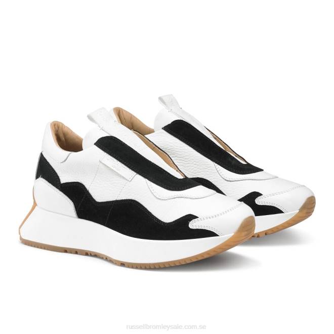 kvinnor vit Russell And Bromley tidlösa utsvängda snörlösa sneaker T4XZ88