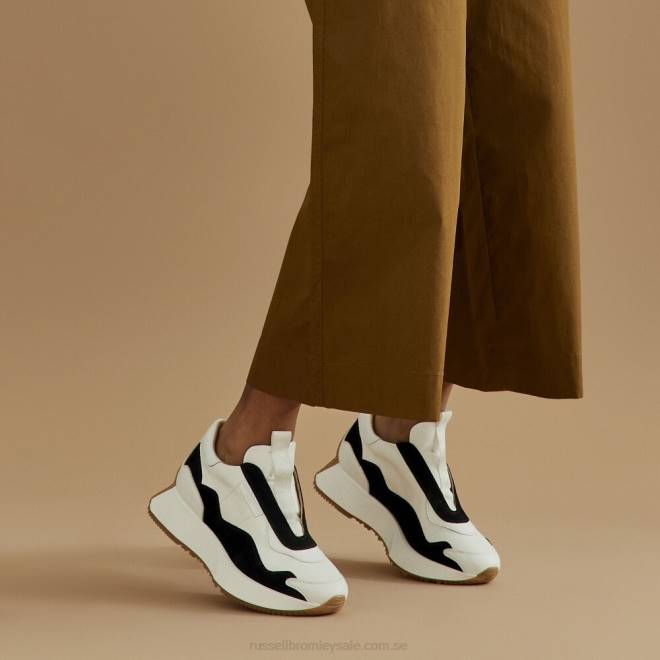 kvinnor vit Russell And Bromley tidlösa utsvängda snörlösa sneaker T4XZ88