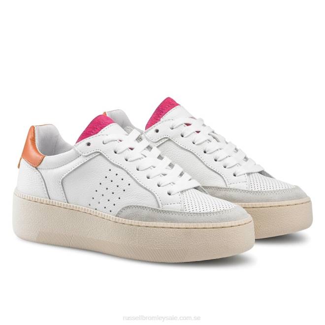 kvinnor vit Russell And Bromley whisper low top sneaker T4XZ63