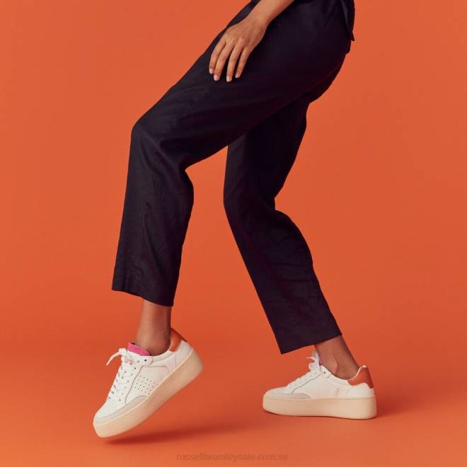 kvinnor vit Russell And Bromley whisper low top sneaker T4XZ63