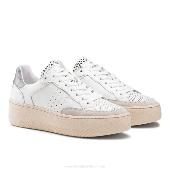 kvinnor vit Russell And Bromley whisper low top sneaker T4XZ70