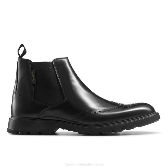 män svart Russell And Bromley farringdon brogue detalj chelsea boot T4XZ613