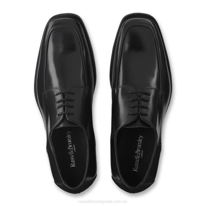 män svart Russell And Bromley bank fyrkantig tå snörning T4XZ597