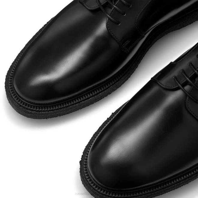 män svart Russell And Bromley oporto hi-shine derby T4XZ600