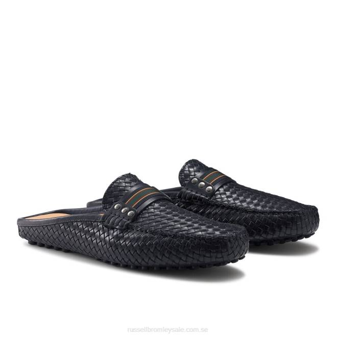 män blå Russell And Bromley cabriolet rygglös loafer T4XZ500