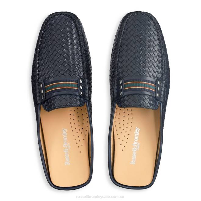 män blå Russell And Bromley cabriolet rygglös loafer T4XZ500