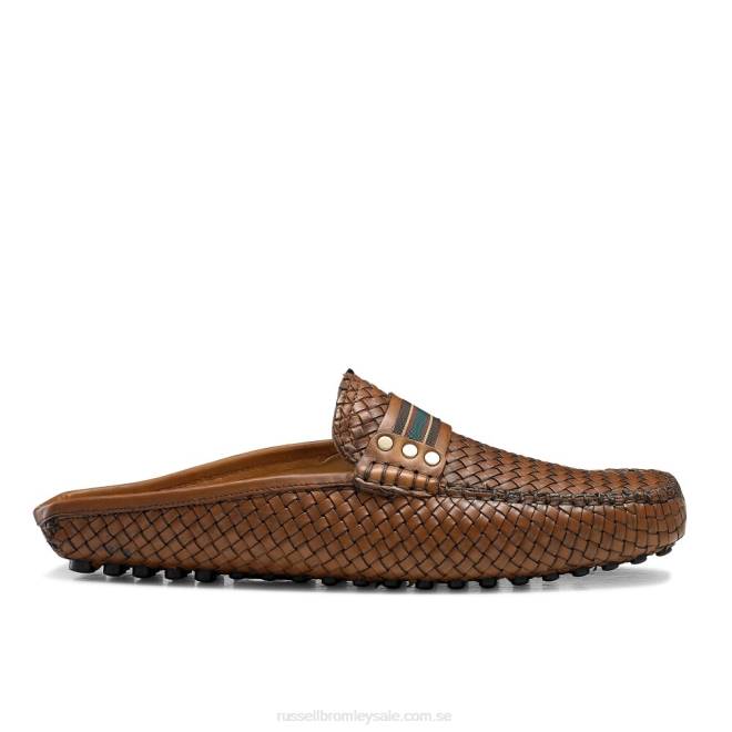 män brun Russell And Bromley cabriolet rygglös loafer T4XZ501