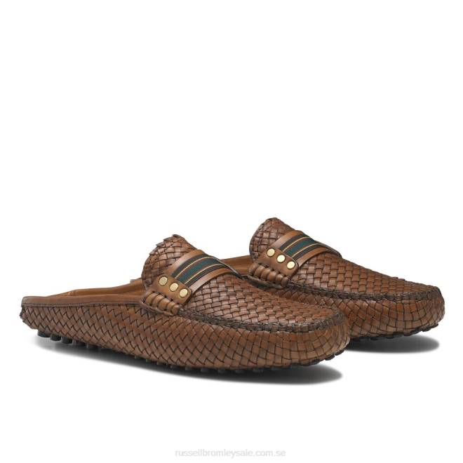män brun Russell And Bromley cabriolet rygglös loafer T4XZ501