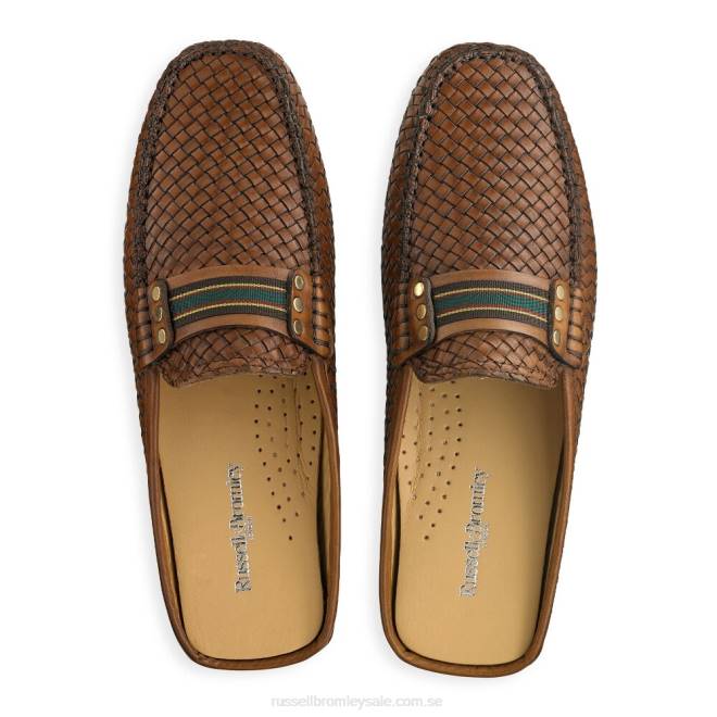 män brun Russell And Bromley cabriolet rygglös loafer T4XZ501