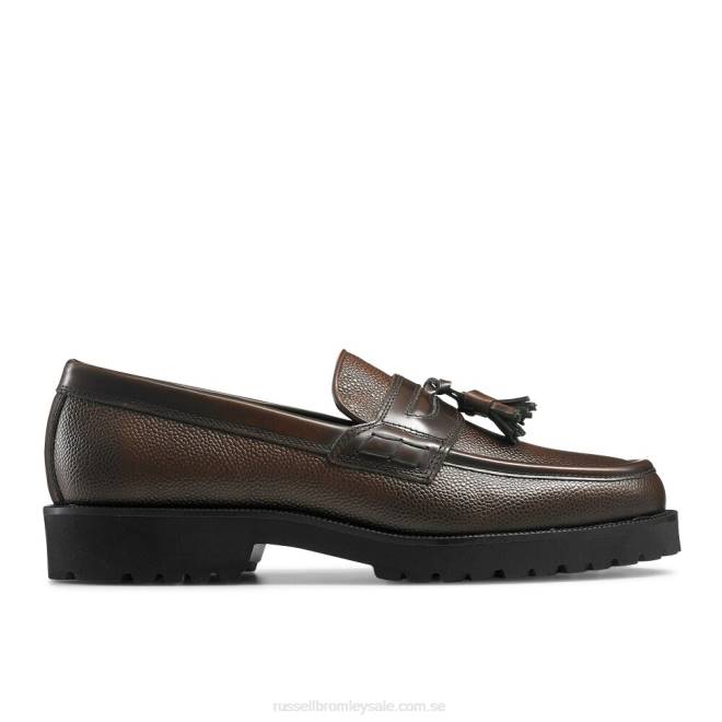 män brun Russell And Bromley college loafer med sula med klack T4XZ576