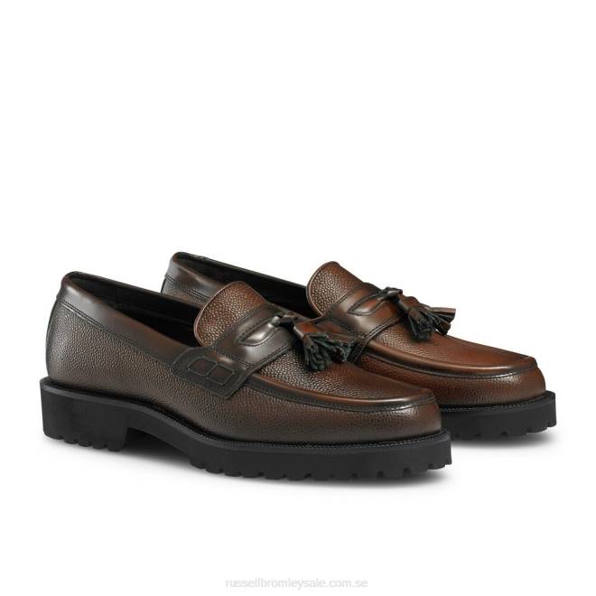 män brun Russell And Bromley college loafer med sula med klack T4XZ576