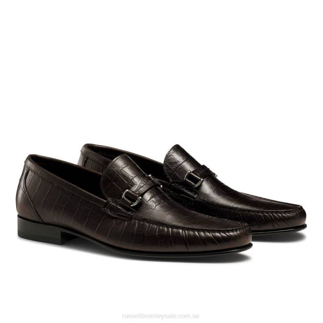 män brun Russell And Bromley elit slip on mockasin T4XZ498