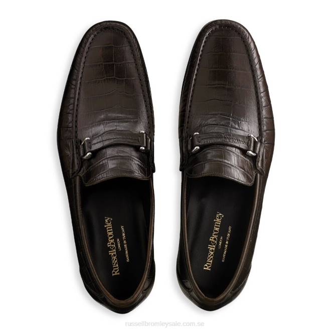 män brun Russell And Bromley elit slip on mockasin T4XZ498
