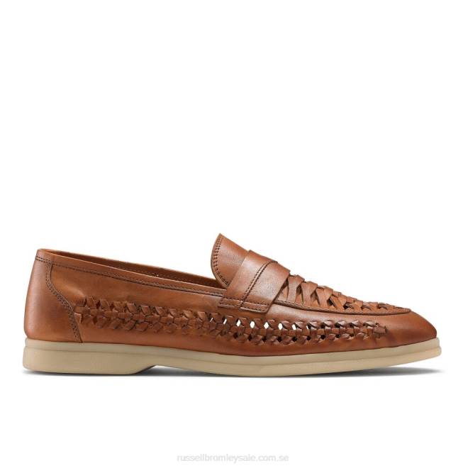 män brun Russell And Bromley loafer med översta vävdetalj T4XZ577