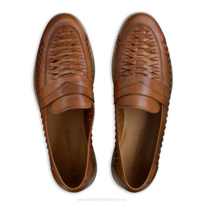 män brun Russell And Bromley loafer med översta vävdetalj T4XZ577