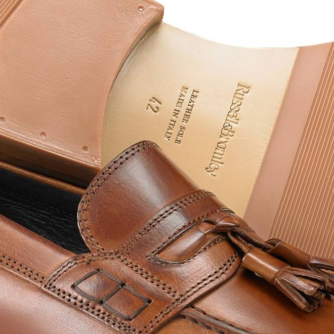 män solbränna Russell And Bromley keeble 3 tofs college loafer T4XZ548