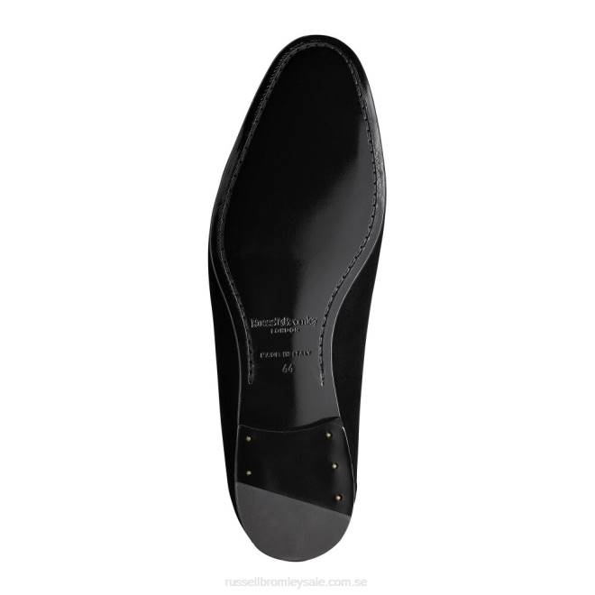 män svart Russell And Bromley barockbroderad slip-on T4XZ578