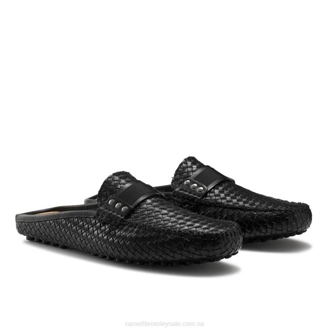 män svart Russell And Bromley cabriolet rygglös loafer T4XZ499
