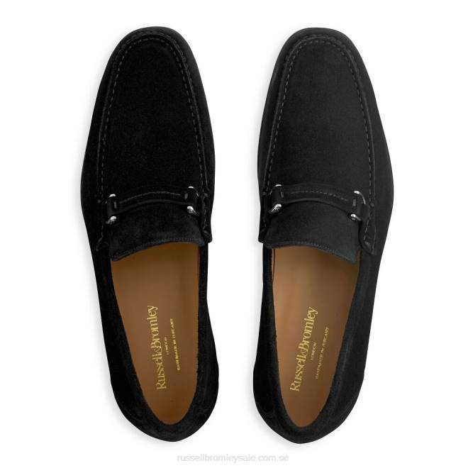 män svart Russell And Bromley elit slip-on mockasin T4XZ490