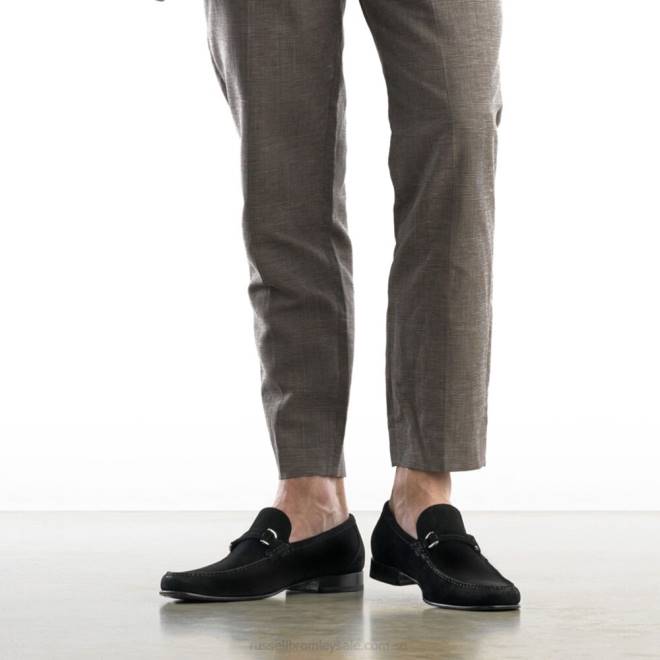 män svart Russell And Bromley elit slip-on mockasin T4XZ490