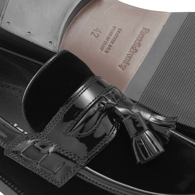 män svart Russell And Bromley keeble 4 tofs college loafer T4XZ572