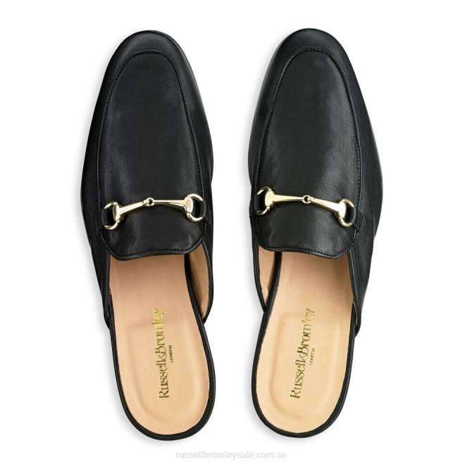 män svart Russell And Bromley loaferslip rygglös loafer T4XZ545