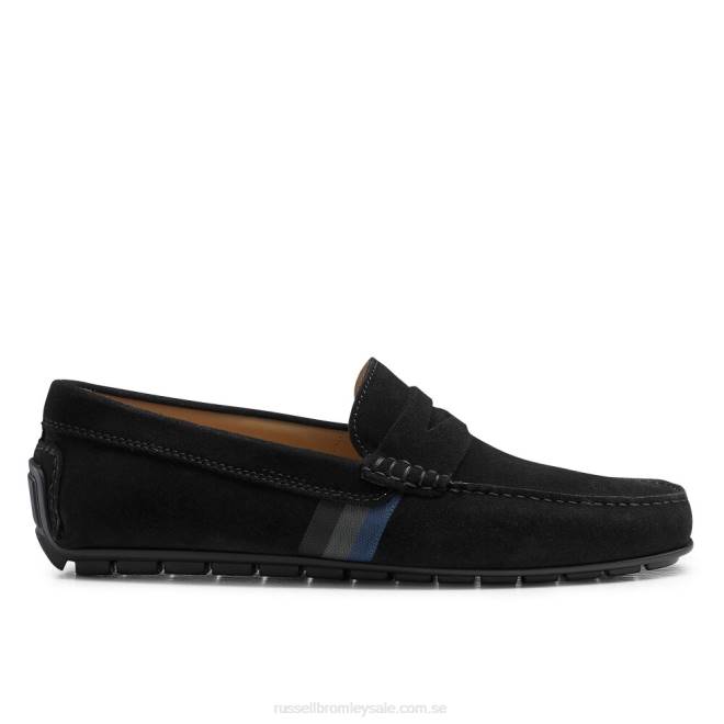 män svart Russell And Bromley mjuk slitage drivande loafer T4XZ496