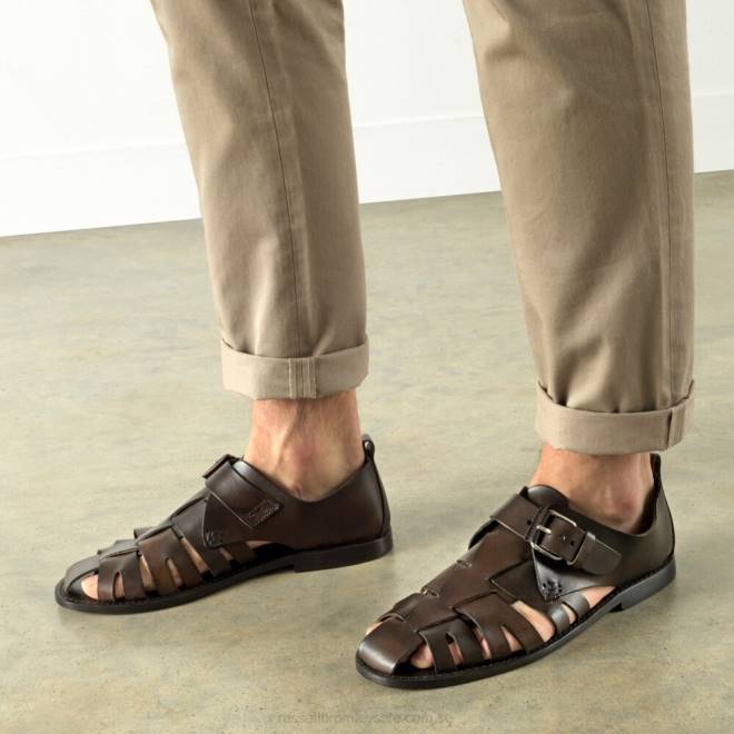 män brun Russell And Bromley Neptunus fiskarsandal med spänne T4XZ523
