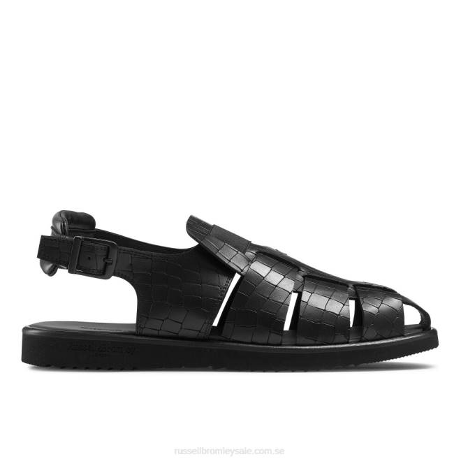 män svart Russell And Bromley San cono sandal med stängd tå med spänne T4XZ529