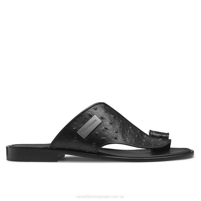 män svart Russell And Bromley arabisk sandal med tåstolpar T4XZ535