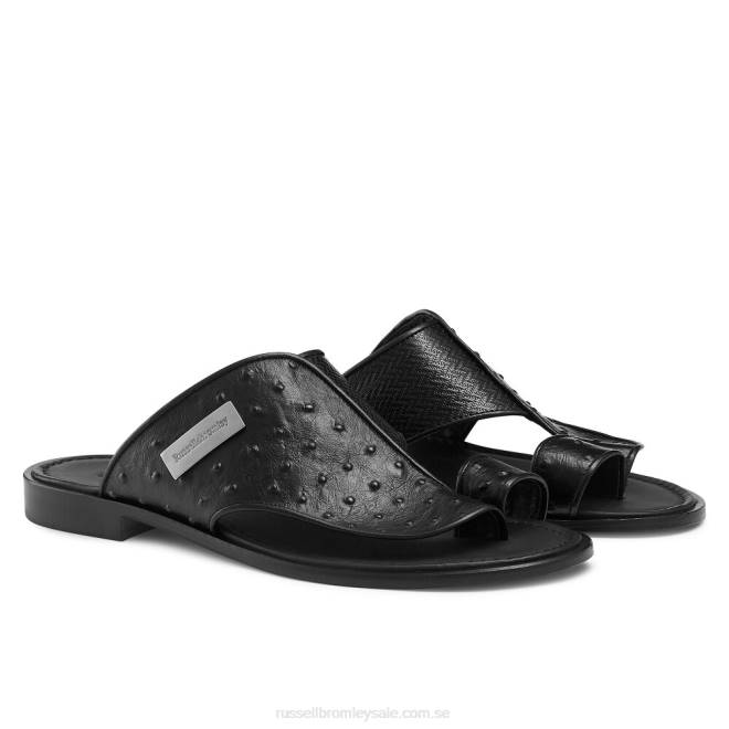 män svart Russell And Bromley arabisk sandal med tåstolpar T4XZ535
