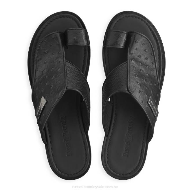 män svart Russell And Bromley arabisk sandal med tåstolpar T4XZ535