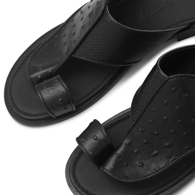 män svart Russell And Bromley arabisk sandal med tåstolpar T4XZ535