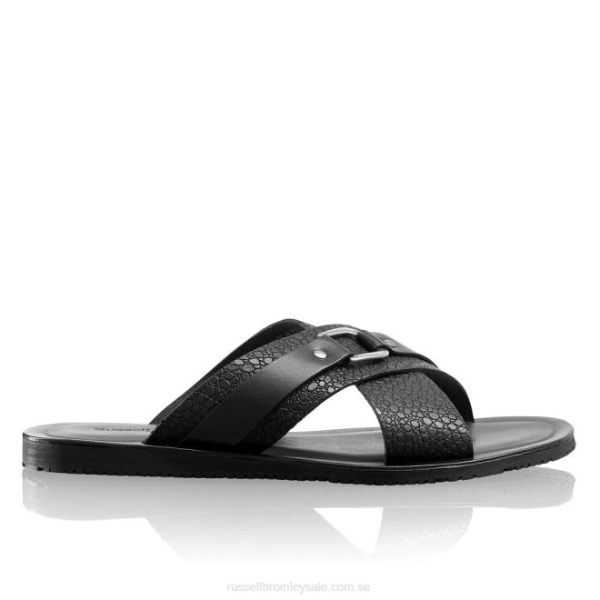 män svart Russell And Bromley dröm rutschkana sandal T4XZ528