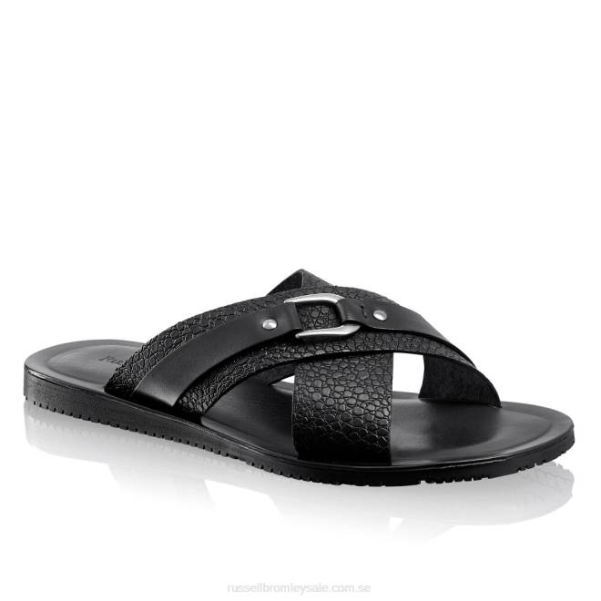 män svart Russell And Bromley dröm rutschkana sandal T4XZ528