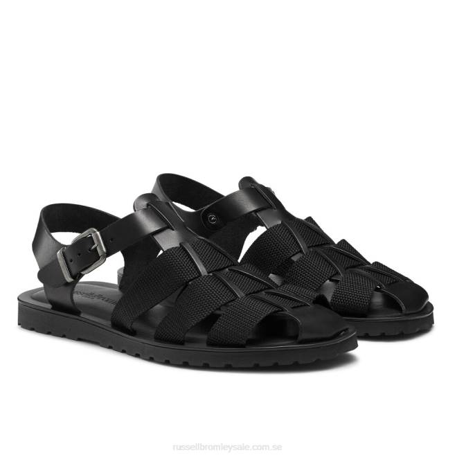 män svart Russell And Bromley fab fisher spännade tyg fiskare T4XZ519