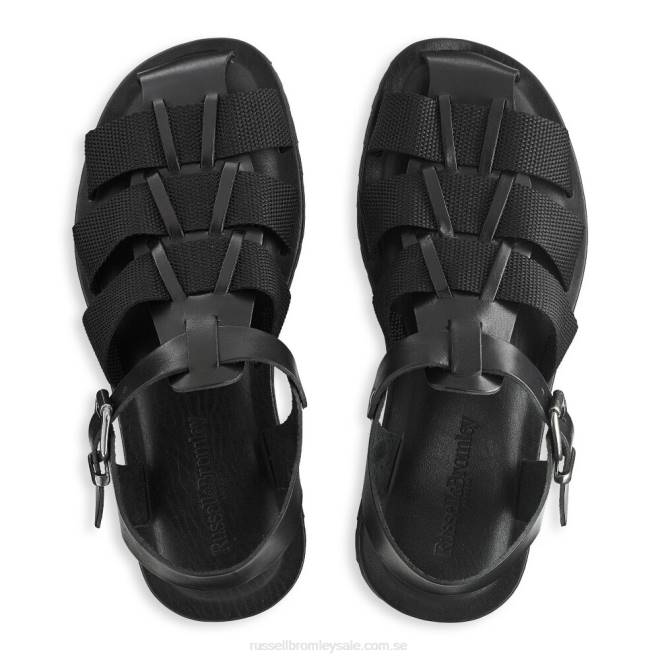 män svart Russell And Bromley fab fisher spännade tyg fiskare T4XZ519