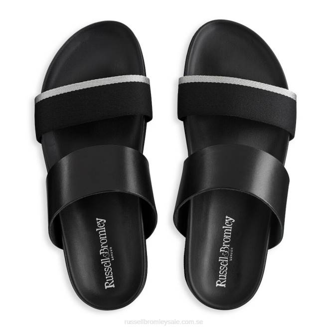 män svart Russell And Bromley fab line fotbäddssandal T4XZ506