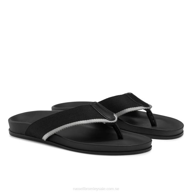 män svart Russell And Bromley fab post tå post sandal T4XZ513