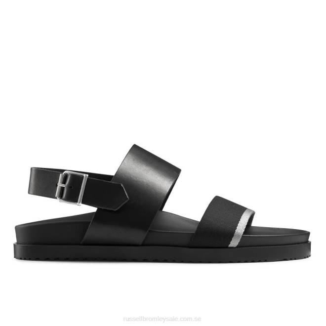 män svart Russell And Bromley fab sandal med remmar T4XZ512