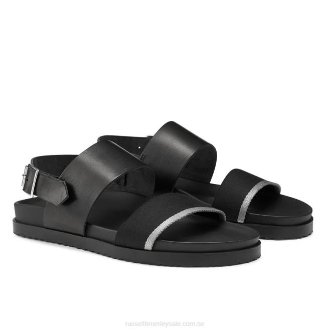 män svart Russell And Bromley fab sandal med remmar T4XZ512