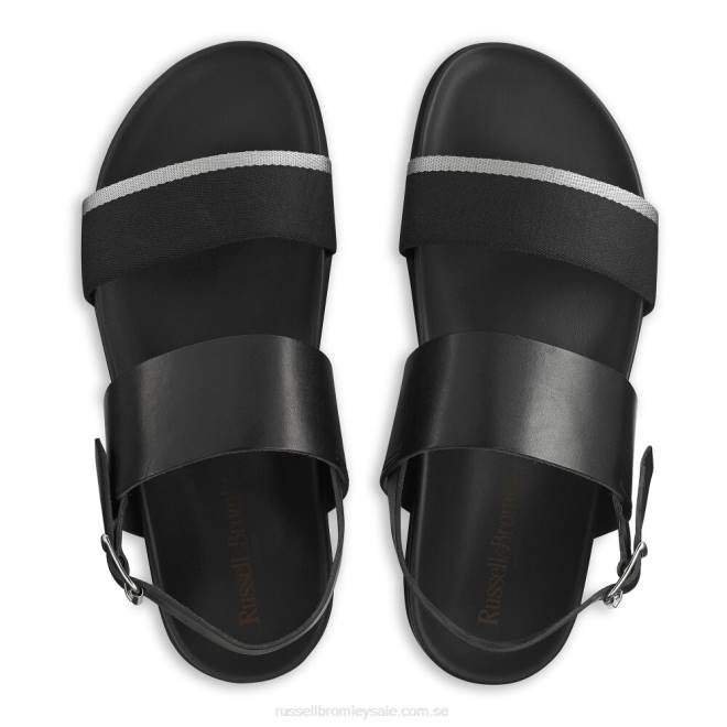 män svart Russell And Bromley fab sandal med remmar T4XZ512