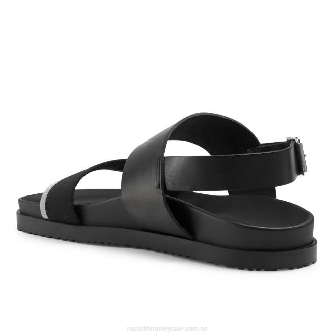 män svart Russell And Bromley fab sandal med remmar T4XZ512