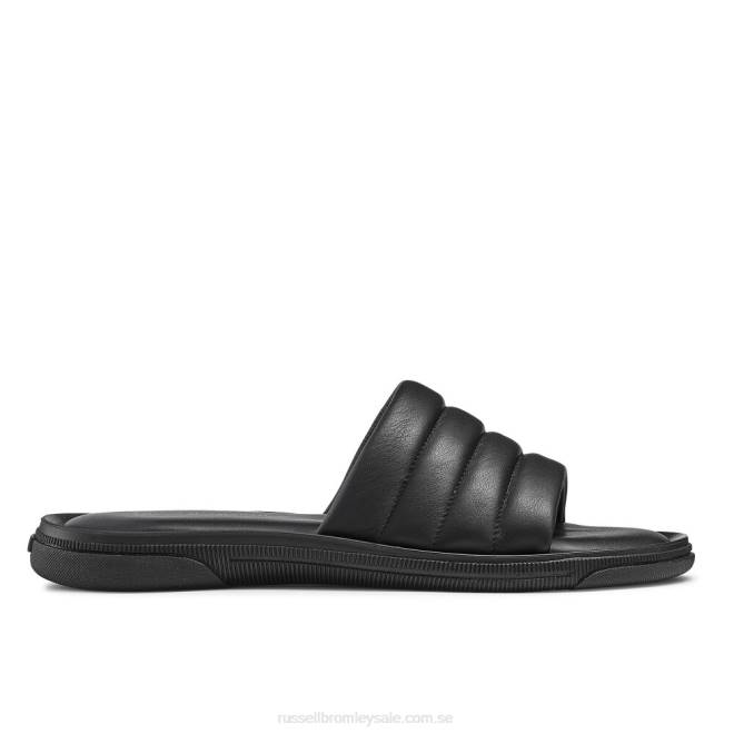 män svart Russell And Bromley lyxig rutschkana sandal T4XZ515