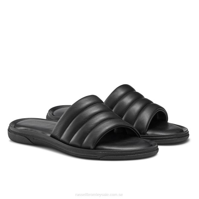 män svart Russell And Bromley lyxig rutschkana sandal T4XZ515