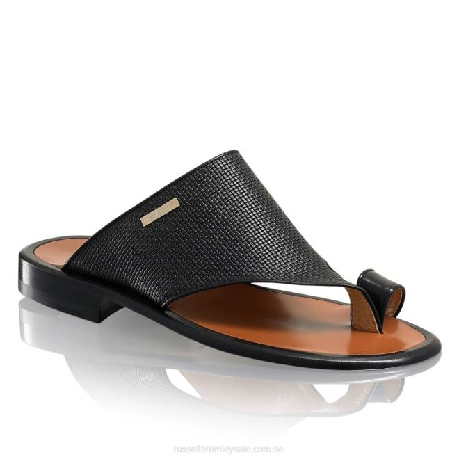 män svart Russell And Bromley perugia sandal med tåögle T4XZ526