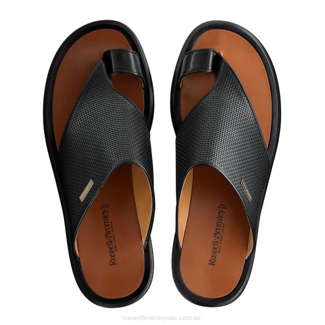 män svart Russell And Bromley perugia sandal med tåögle T4XZ526