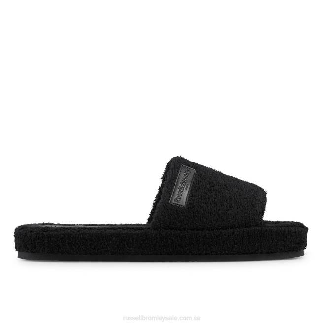 män svart Russell And Bromley ricco frottéhandduk toffel T4XZ547