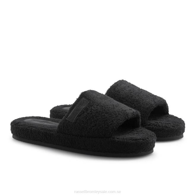 män svart Russell And Bromley ricco frottéhandduk toffel T4XZ547
